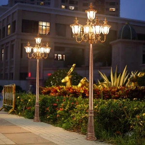 Manufacturer OEM Decorative Outdoor Lantern Light Pole Multi-Arm LED Landscape Lamp For Hotel Community Square And Public Space