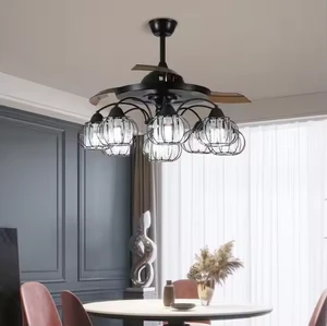 Modern IP44 LED Chandelier Ceiling Fan with Light for Living Room