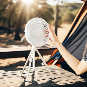 Oscillating LED Tripod Rechargeable USB Multifunction Camping Night Light Portable Ceiling Outdoor Fan Ultra-thin Box Hotel Use