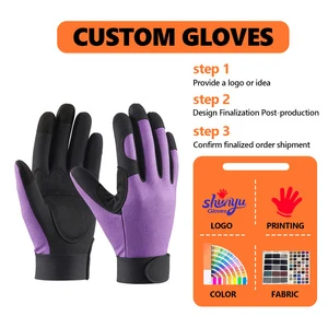 Custom Gardening Gloves Touchscreen Microfiber Leather Palm Thorn Proof Work Gloves Breathable Fabric for Pruning Planting