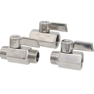 SS304 SS316 Stainless Steel Mini Ball Valve Female To Male Threaded Female Thread 90° Handle Water Gas Shut-off Valve