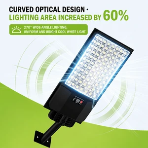 Waterproof LED Solar Street Lamp LiFePO4 Battery ABS Plastic 6500K Daylight for Road Highway+Battery Indicator