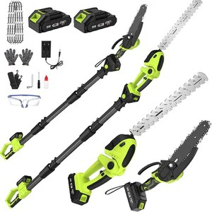 Electric High-Branch Saw Pruner Folding Pole Aerial Arboriculture Tool Set Telescopic Lithium-Ion Hedge Trimmer 40cm Blade