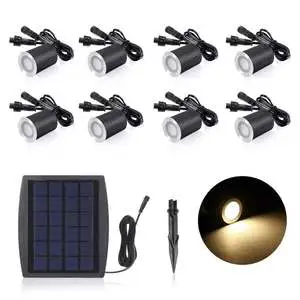 IP67 Waterproof LED Solar Powered Deck Light Garden Underground Lamp 32mm Outdoor Recessed Floor Lamp Patio Stair Spotlight