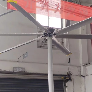 Industrial Axial Ceiling Fan 18ft Blade Diameter Aluminum Alloy 220V 10-60RPM Touch Control Ball Bearing Low Noise 6 Blades