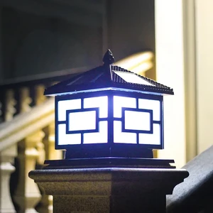 Factory Led Solar Outdoor Column Headlights Modern Simple Villa Garden Post Light Door Balcony Decoration Pillar Lights