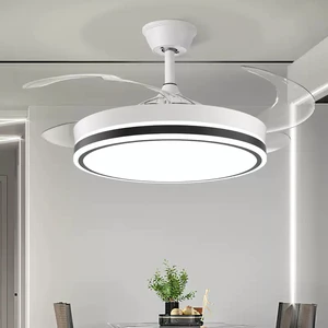 42-Inch Home Decorative Invisible Ceiling Fan Light with 4 Blades New Remote Control Low Noise for Bedroom Application