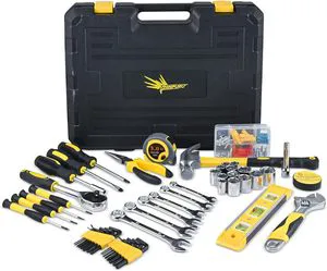108pc Industrial-Grade Tool Set with Case - Complete Hardware Repair Kit for Mechanics, Garage & Household DIY 003