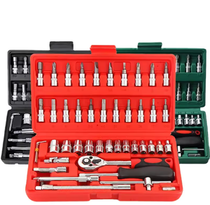 Customized factory 46 type ratchet wrench set with socket tool kit for automotive mechanics manual tool set