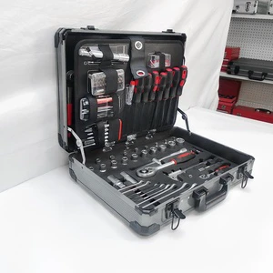 Professional 198PCS Workshop Tools Set for Car Repair Aluminum Hand Tools with Case CR-V Material OEM Customizable
