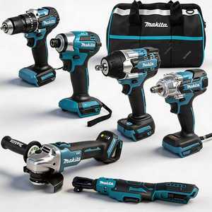 Hot Selling 18V Li-ion Power Combo Set 6 in 1 Wrench Drill Outdoor Woodworking Kit Brushless Car Repair Combination Tools Set