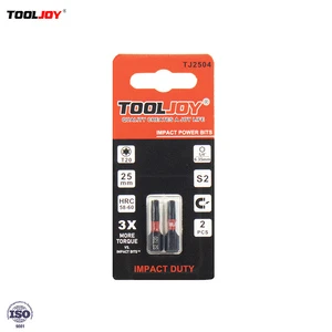 TOOLJOY Factory Direct S2 Steel Shock-Resistant Impact Bits Set T20 Magnetic Torsion Zone Screwdriver Bits ANSI for Industrial