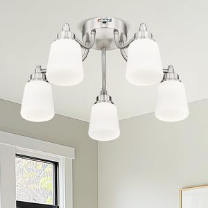 Indoor Simple Design 22 Inch Glass Cover Ceiling Light 3cct Dimming Metal 48w Modern Led Ceiling Lamps for Home Bedroom Kitchen