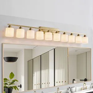 Modern 65-inch Bathroom Vanity Light Gold Wall Lamp Sconces with Milky White Glass Shade Luxury 2022 Release