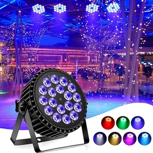18x18w RGBWA UV 6in1 LED Par Light Aluminum 64 Stage Spotlights for Theme Parks Hotels and Warehouses