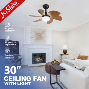 1stshine Zhongshan Multifunction Modern LED Ceiling Fan Light Wooden Blade Low Voltage Ceiling Fan Lamp