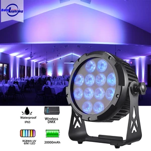 Waterproof IP65 LED Spotlights 12x18W Wireless DMX IR Remote RGBWA UV