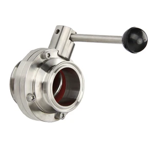 High quality Butterfly Valve SS304 Stainless Steel Sanitary Butterfly Valve O.D 51 - 63 mm Pneumatic butterfly Valve