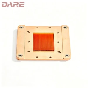 OEM Custom Pure Copper CPU Heat Sink High Density Fins High Thermal Conductivity Rapid Prototyping for High Power Electronics