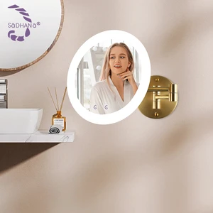Modern High Quality Hotel Bathroom Stainless Steel Single Vanity Wall Mounted Led Bathroom Mirror Lamp Light