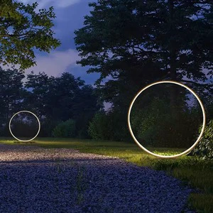 Light Luxury Circular Outdoor Lawn Lamp with Built-in LED IP65 Waterproof Aluminum Material 360 Beam Angle 3-Year Warranty