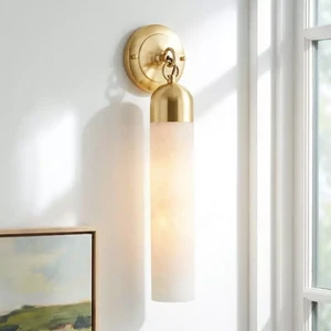 Single Bathroom Vanity Light, Farmhouse Gold Bathroom Light Fixtures with Glass Shade, Rustic Wall Lights for Living Room