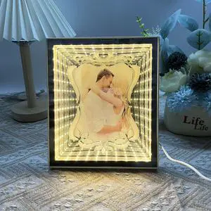 LED Rectangle Photo Frame Light Luminous Tunnel Mirror 6 Inch 8 Inch 10 Inch for Bestseller 3D Light Shadow Stereoscopic