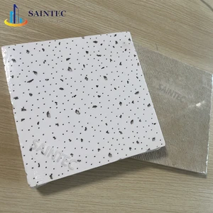 Custom 60X60 Modern Artistic Fireproof Waterproof Acoustic Mineral Fiber White Square Ceiling Tile Heat Insulation 5+ Year