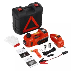 5T Car Jack Kit 4 in 1 Electric Hydraulic Car Jack Set 12V Electric Impact Wrench With Tyre Inflator Pump and LED Torch