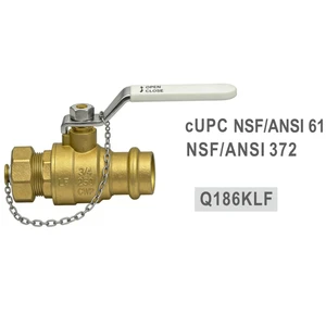 Brand Customization Supported Press and Male Threaded Lead Free Brass Ball Valve with Nut and Chain