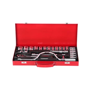 Industrial Grade 24PCS CRV Steel Socket Wrench Set Auto Repair Hand Tool Kit Heavy Duty Professional Auto Repair
