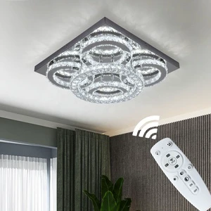 51W Square Ceiling Lamp Apartment Living Room Bedroom Ceiling Lights With Remote Control