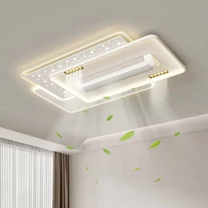 Zeal Lighting Enclosed Blade Morden Bedroom Ceiling Silent Smart Retractable square Fan with Light and Remote Control
