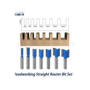 7pcs DIY Router Bit Set 8mm Shank Woodworking Straight Milling Cutter Carpenter Knife with 6mm-20mm Cutting Diameter