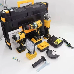 21V Cordless Power Tool Set Brushless Lithium Battery Angle Grinder Hammer Drill Impact Wrench Kit