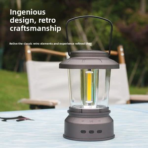 New Outdoor Camping LED Speaker Light Charging Tent Light Vintage Portable Horse Lantern