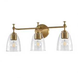 OEM ODM Lighthouse Iron LED Industrial Design Wall-Mounted Touch Control Dimmable Bathroom Vanity Lights E26 Base Black Glass