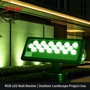 High-Efficiency 72W Full-Color LED Wall Washer, RGBW 4-in-1, DMX512 Control, IP65 Outdoor, Tempered Glass Cover, 150° Rotary