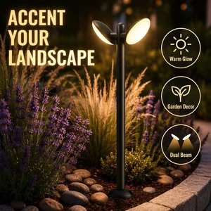 AC85-260V 20W IP65 LED Lawn Pathway Bollard Light Adjustable Direction T-Shape Aluminum Ground Pole Lamp L813/2B-8