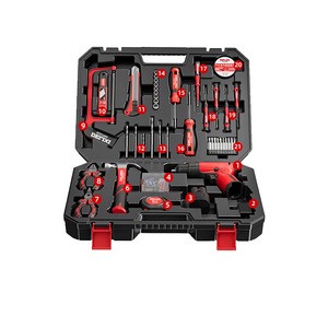 Customizable Electrical Power Combo Kit with Cordless Drill Machine Set Hand Wrench Tool Box-Includes Bit