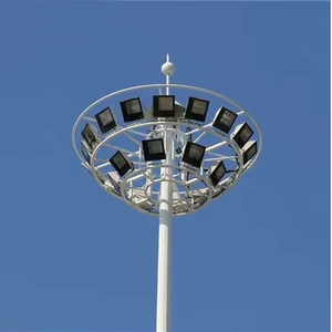 Campus Light Arena Light Galvanized Steel Octagonal High Mast Lighting Pole with Maintenance Platform