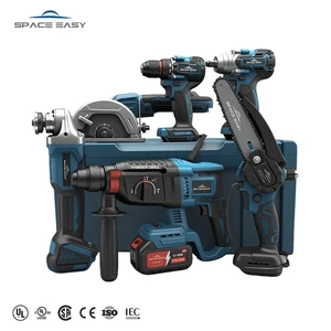 Best Quality MKT 18V 21V Lithium Battery Powered Cordless 6 in 1 Electric Brushless Power Drill Hammer Tools Combo Kit Set