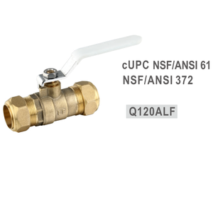 Factory Customized NSF Approved 600 Psi WOG Lead Free Brass Ball Valve With Compression Ends And Drain