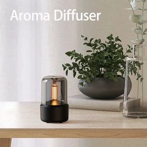 Essential Oil Diffuser Candle Light Simulation Atomizing Aromatherapy LED Light Quiet Electric Plastic Ultrasonic Household