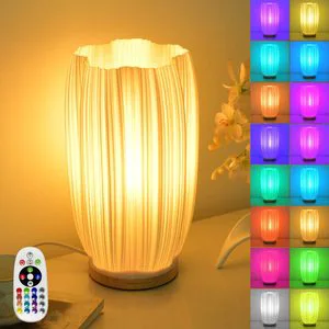RGB 3D Printed PLA Table Desk Lamp with Remote Controller AC/DC Power Supply E14 Bulb Base