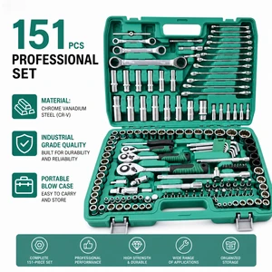 Premium 151Pcs Professional Automotive Repair Tool Set Complete Vehicle Service Hand Tool Combination Kit