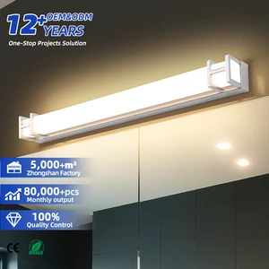 Modern LED Touch Control Stainless Steel Bathroom Vanity Lighting Waterproof Wall Lamp Simple Makeup Mirror Headlight Wall