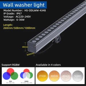 Outdoor LED Wall Washer Lights, Architectural Lighting, RGBW Waterproof IP67 LED Wall Washer Lights