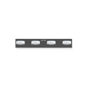Modern LED Vanity Light 4-Light Wall Mounted Black Aluminum Bathroom Mirror Lamp Warm White 3500K IP44
