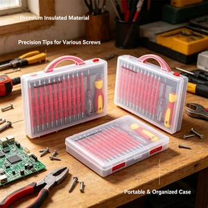 Professional Insulated Screwdriver Set With Magnetic Tips and Ergonomic TPR Handle for Electrical Repair and Maintenance Tasks